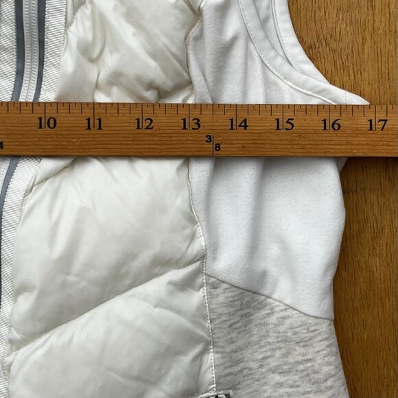 BE BY BLANC NOIR QUILTED ASYMMETRICAL DOWN PUFFER VEST Women’s sz M White - Picture 8 of 9